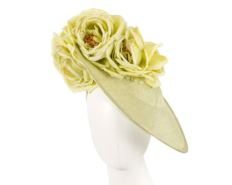 Cupids Millinery Women's Hat Green Bespoke Lime Green fascinator by Cupids Millinery Melbourne