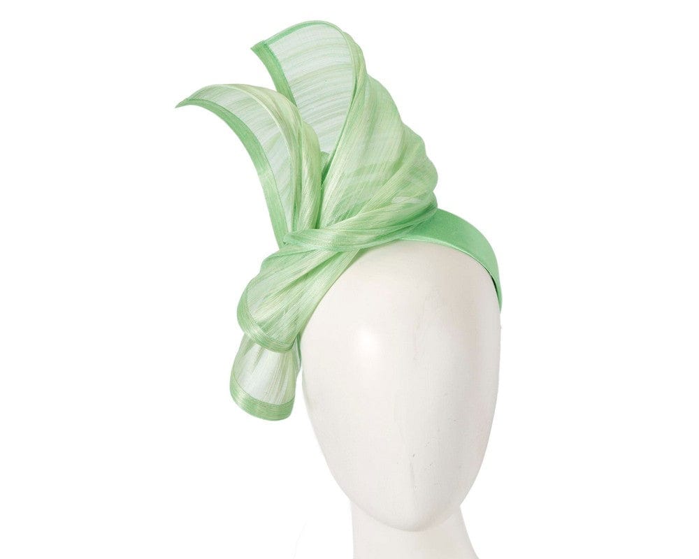 Cupids Millinery Women's Hat Green Bespoke mint green silk abaca racing fascinator by Fillies Collection