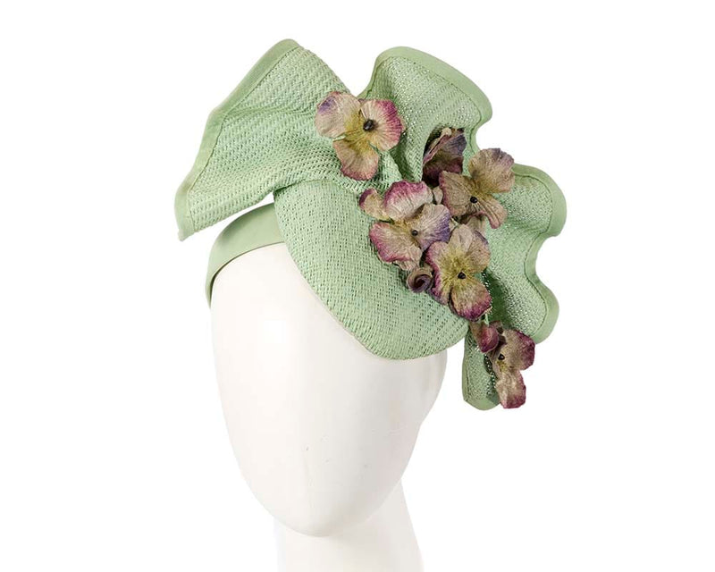 Cupids Millinery Women's Hat Green Bespoke mint racing fascinator by Cupids Millinery Melbourne