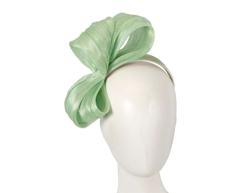 Cupids Millinery Women's Hat Green Exclusive mint green silk abaca bow by Fillies Collection