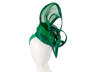 Cupids Millinery Women's Hat Green Exclusive tall green fascinator for Melbourne Cup races