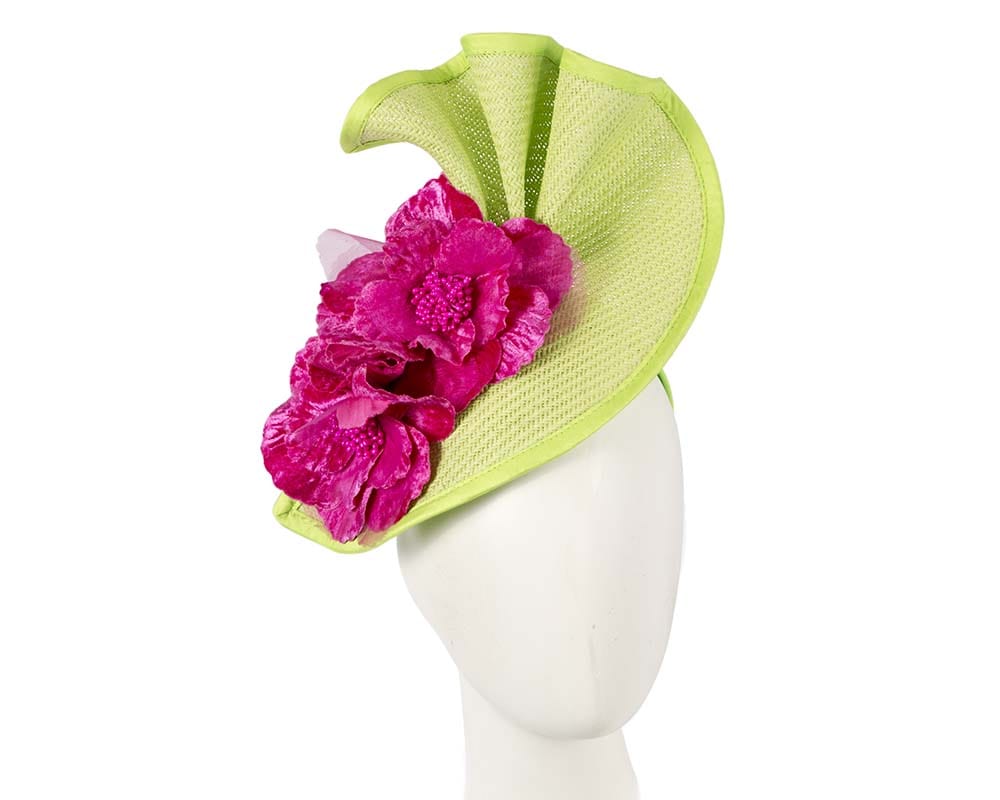 Cupids Millinery Women's Hat Green/Fuchsia Lime fuchsia Melbourne Cup races fascinator by Fillies Collection