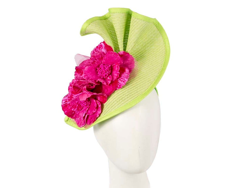 Cupids Millinery Women's Hat Green/Fuchsia Lime fuchsia Melbourne Cup races fascinator by Fillies Collection