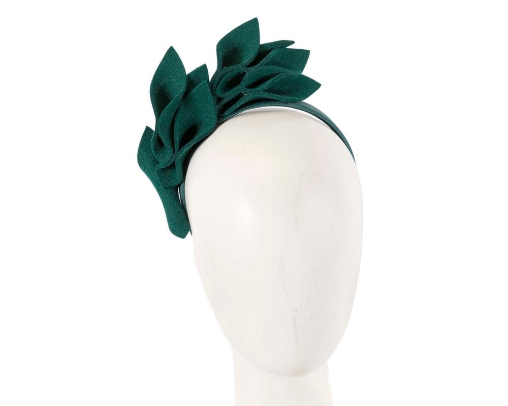 Cupids Millinery Women's Hat Green Green felt flowers winter racing fascinator by Max Alexander