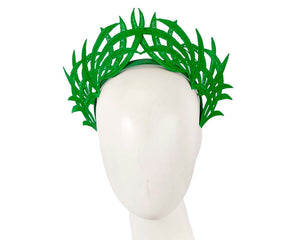 Cupids Millinery Women's Hat Green Green  lace crown fascinator by Max Alexander