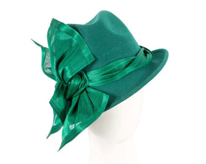 Cupids Millinery Women's Hat Green Green ladies winter fashion felt fedora hat by Fillies Collection