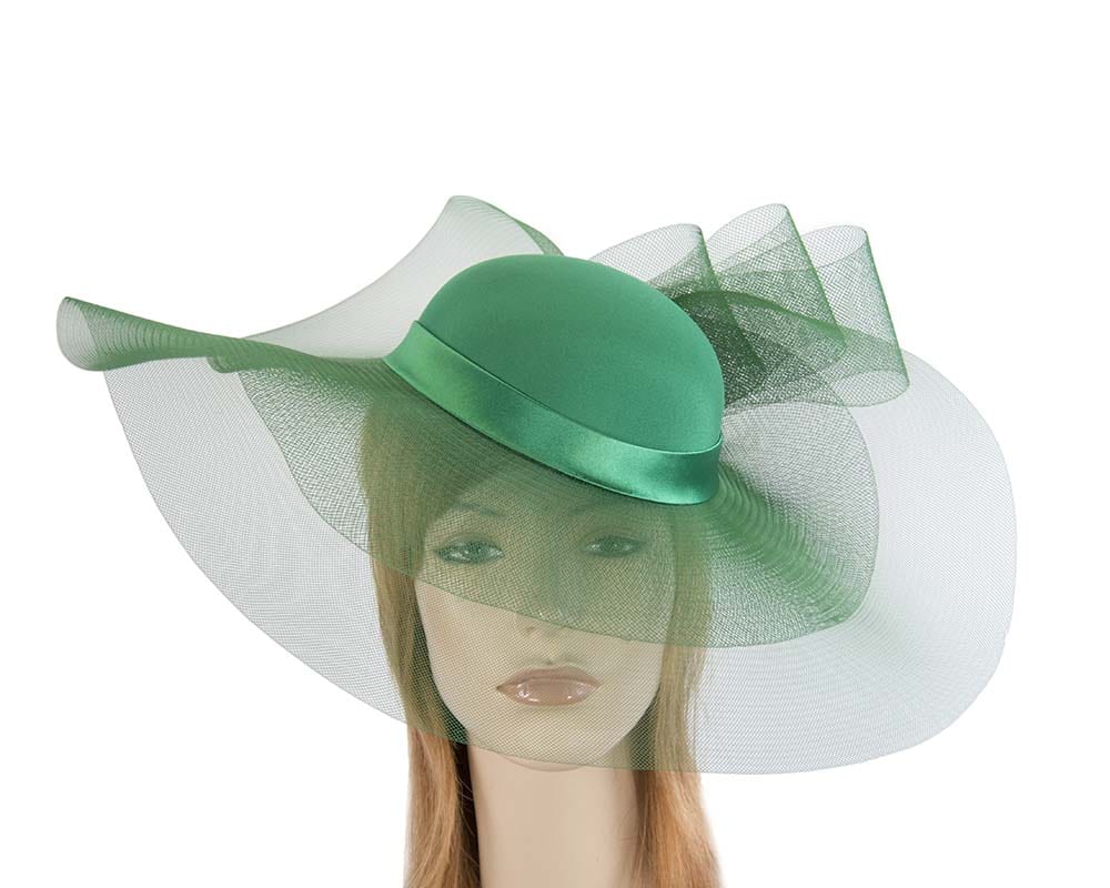 Cupids Millinery Women's Hat Green Green large brim custom made ladies hat