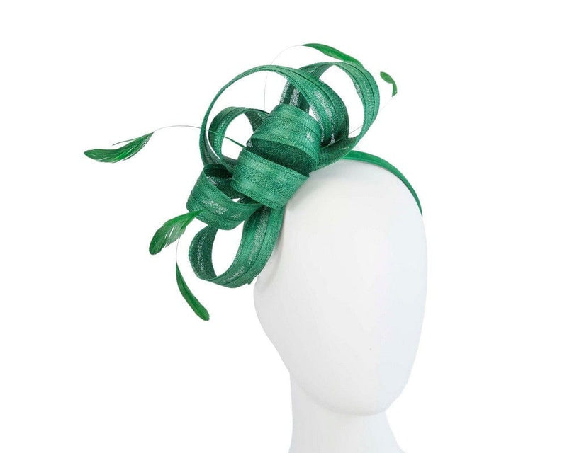 Cupids Millinery Women's Hat Green Green loops racing fascinator by Max Alexander