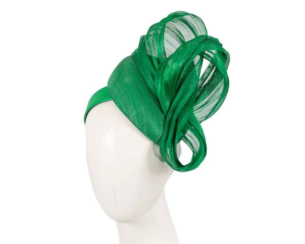 Cupids Millinery Women's Hat Green Green pillbox fascinator with silk abaca bow by Fillies Collection