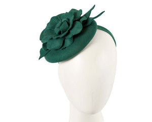 Cupids Millinery Women's Hat Green Green winter pillbox fascinator by Max Alexander