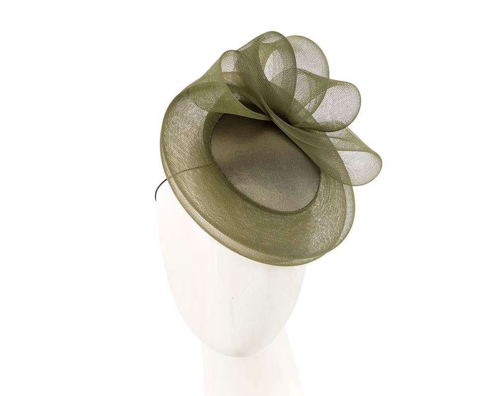 Cupids Millinery Women's Hat Green Khaki Custom Made Cocktail Hat