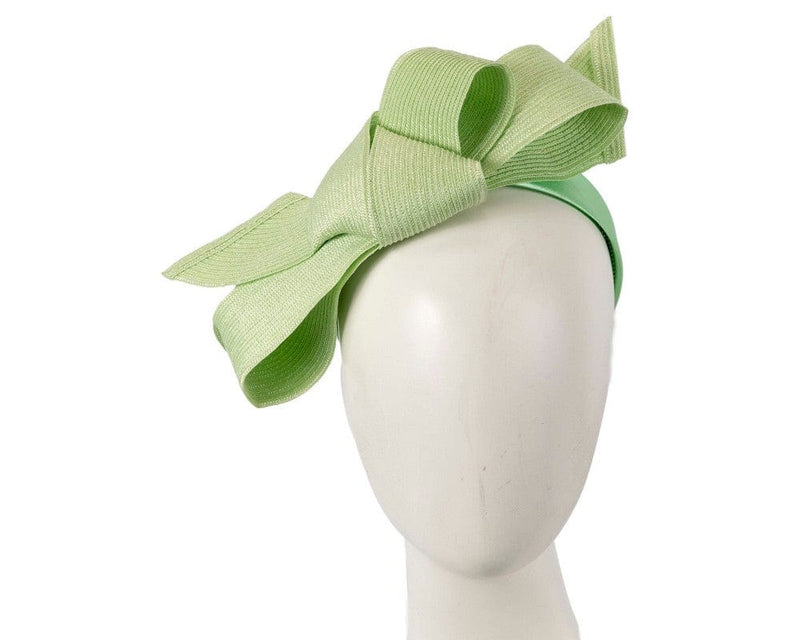 Cupids Millinery Women's Hat Green Large lime bow racing fascinator by Max Alexander