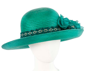 Cupids Millinery Women's Hat Green Large Teal Fashion Racing Hat by Cupids Millinery