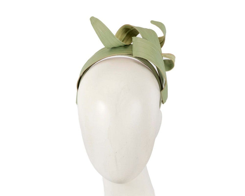 Cupids Millinery Women's Hat Green Mint sculptured leaves fascinator by Max Alexander