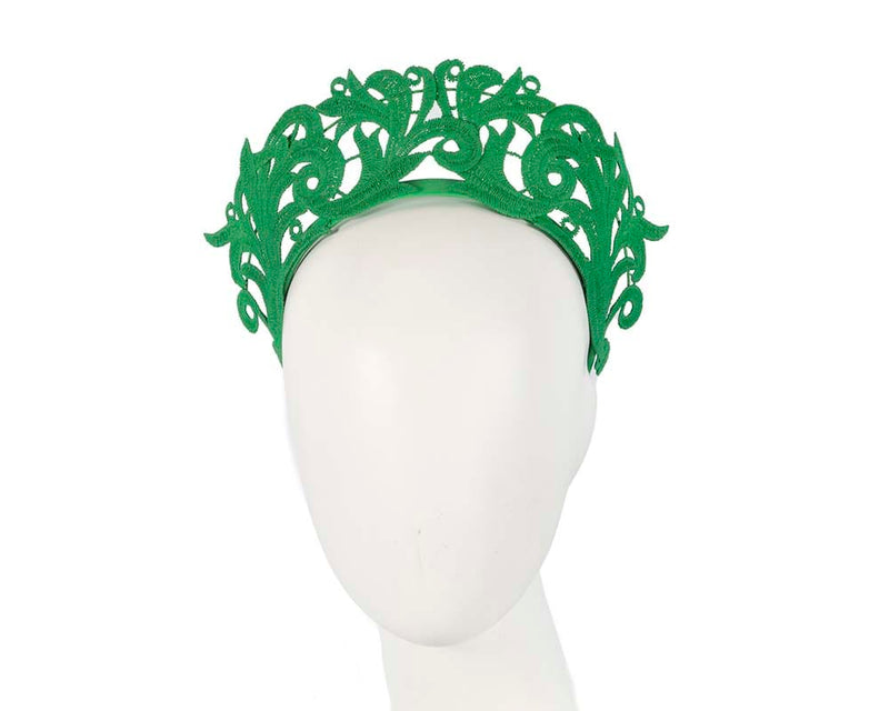 Cupids Millinery Women's Hat Green Modern green crown racing fascinator by Max Alexander