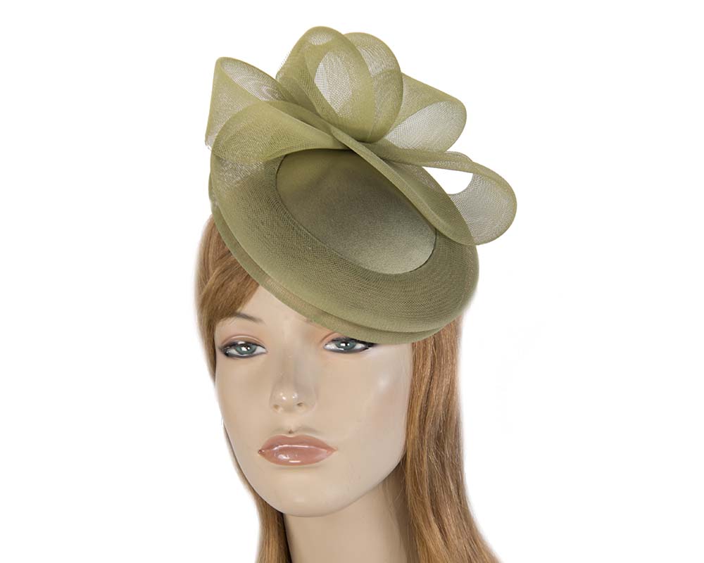 Cupids Millinery Women's Hat Green Olive Custom Made Cocktail Hat