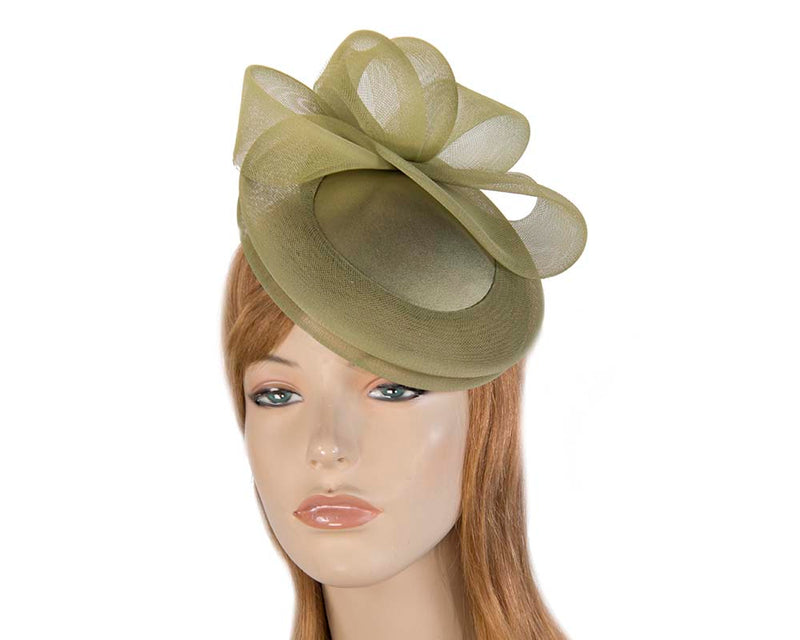 Cupids Millinery Women's Hat Green Olive Custom Made Cocktail Hat