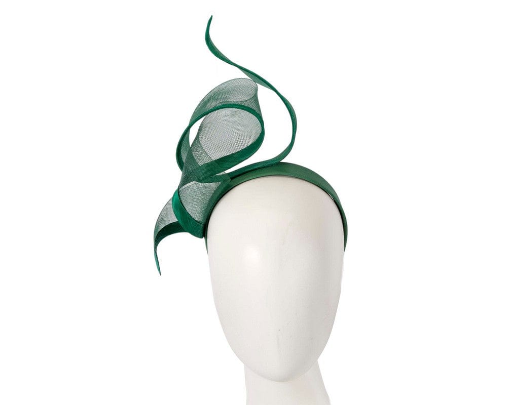 Cupids Millinery Women's Hat Green Sculptured dark green racing fascinator by Fillies Collection