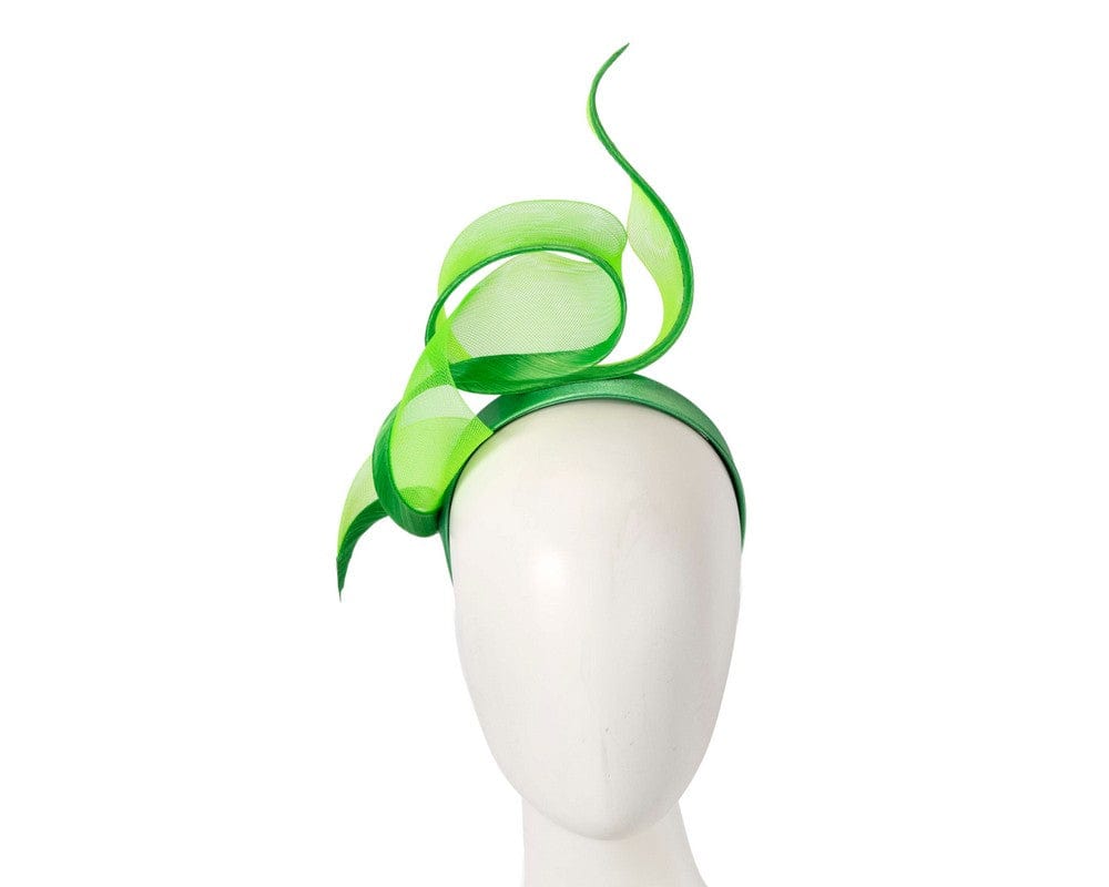 Cupids Millinery Women's Hat Green Sculptured lime green racing fascinator by Fillies Collection