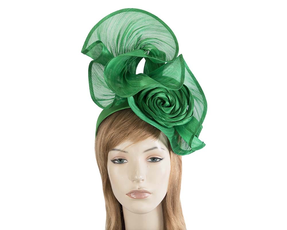 Cupids Millinery Women's Hat Green Tall green bespoke racing fascinator