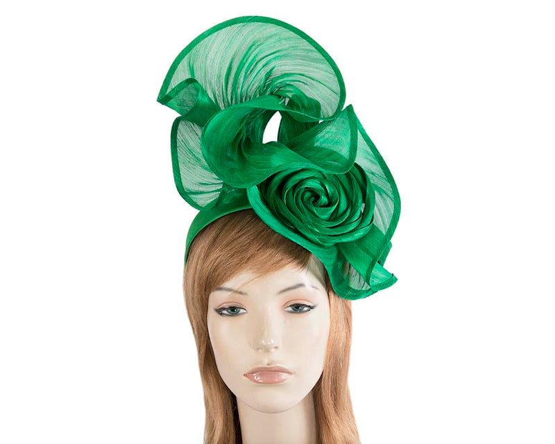 Cupids Millinery Women's Hat Green Tall green bespoke racing fascinator