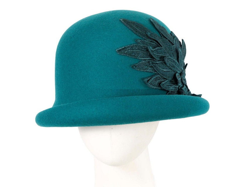 Cupids Millinery Women's Hat Green Teal green winter fashion hat by Max Alexander