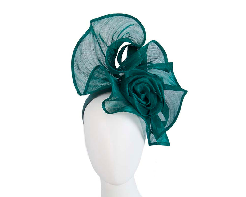 Cupids Millinery Women's Hat Green Twisted teal designers fascinator by Fillies Collection