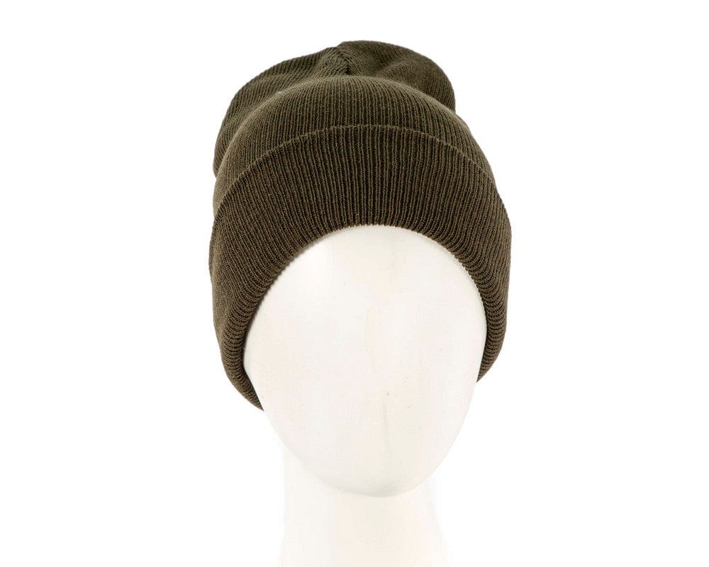 Cupids Millinery Women's Hat Green Warm European made khaki beanie