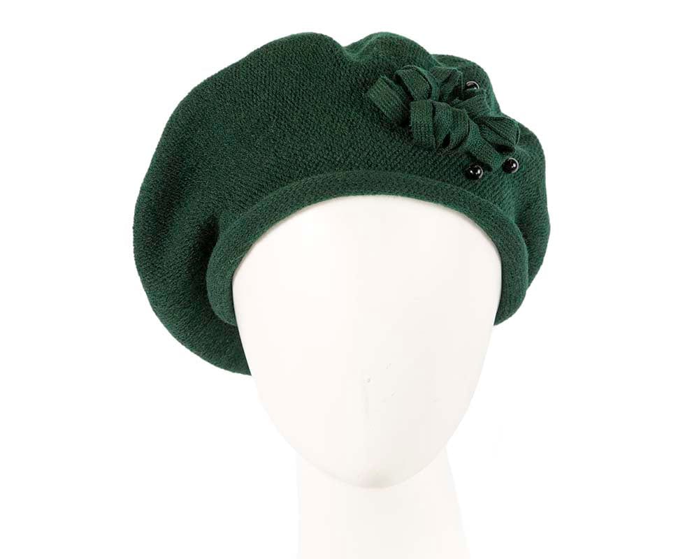 Cupids Millinery Women's Hat Green Woolen woven green beret by Max Alexander