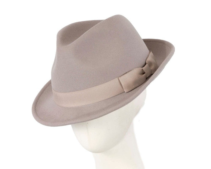 Cupids Millinery Women's Hat Grey Fedora Felt Blues Brothers Homburg Hat