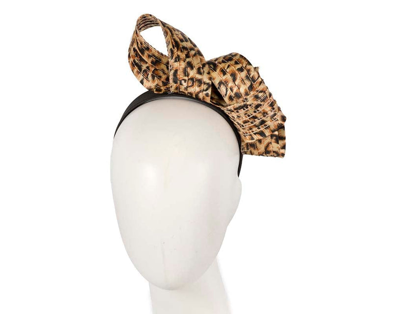 Cupids Millinery Women's Hat Leopard Curled leopard fascinator