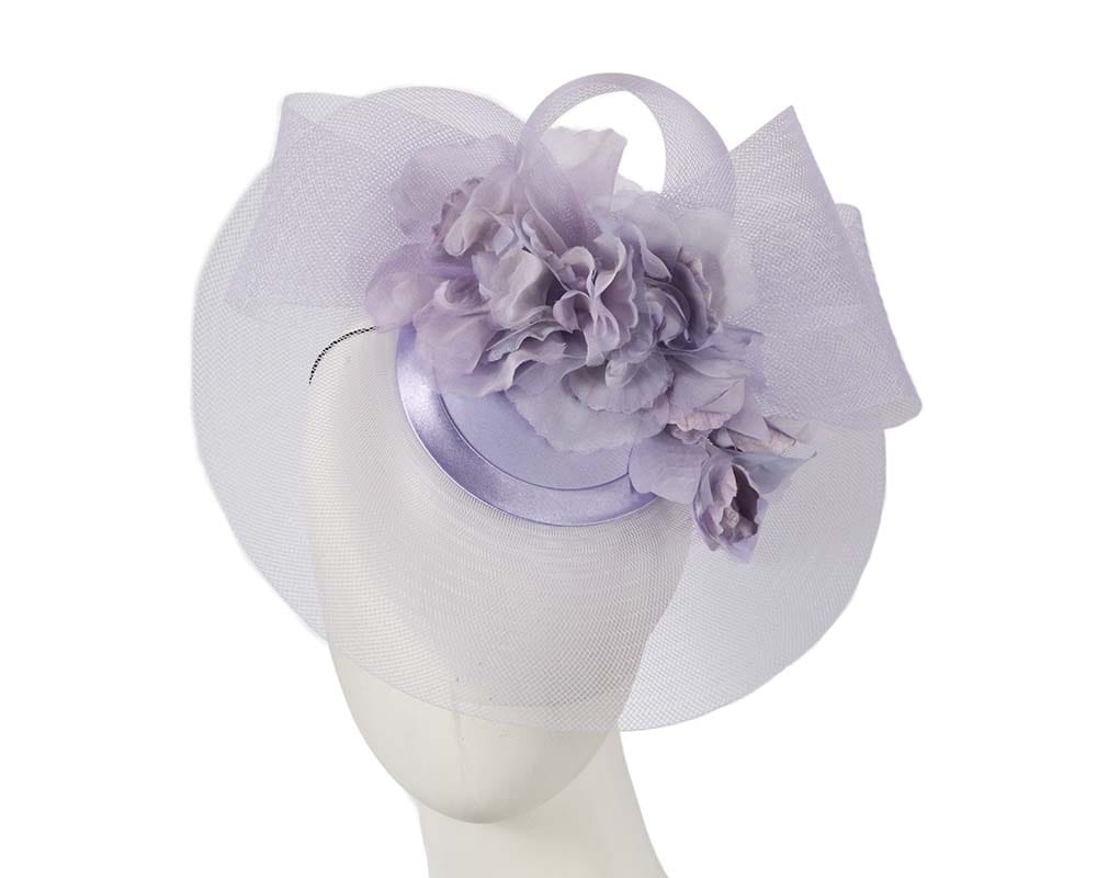 Cupids Millinery Women's Hat Lilac Custom made lilac cocktail hat with flowers