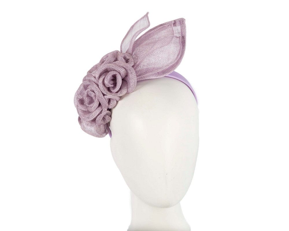 Cupids Millinery Women's Hat Lilac Large lilac sinamay  flower fascinator by Max Alexander