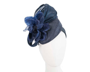 Cupids Millinery Women's Hat Navy Astonishing navy pillbox racing fascinator by Fillies Collection
