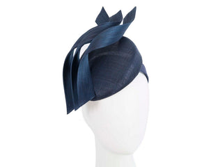 Cupids Millinery Women's Hat Navy Bespoke navy pillbox fascinator by Fillies Collection