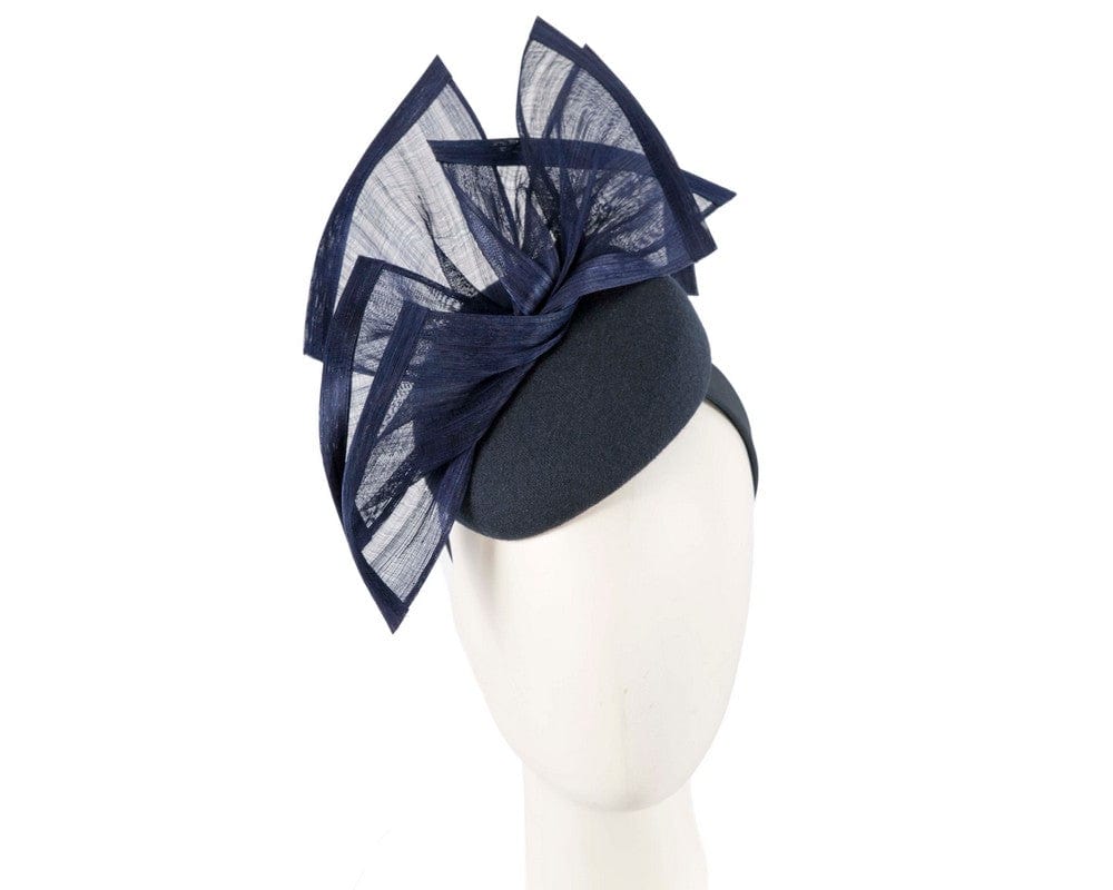 Cupids Millinery Women's Hat Navy Bespoke navy winter racing fascinator by Fillies Collection