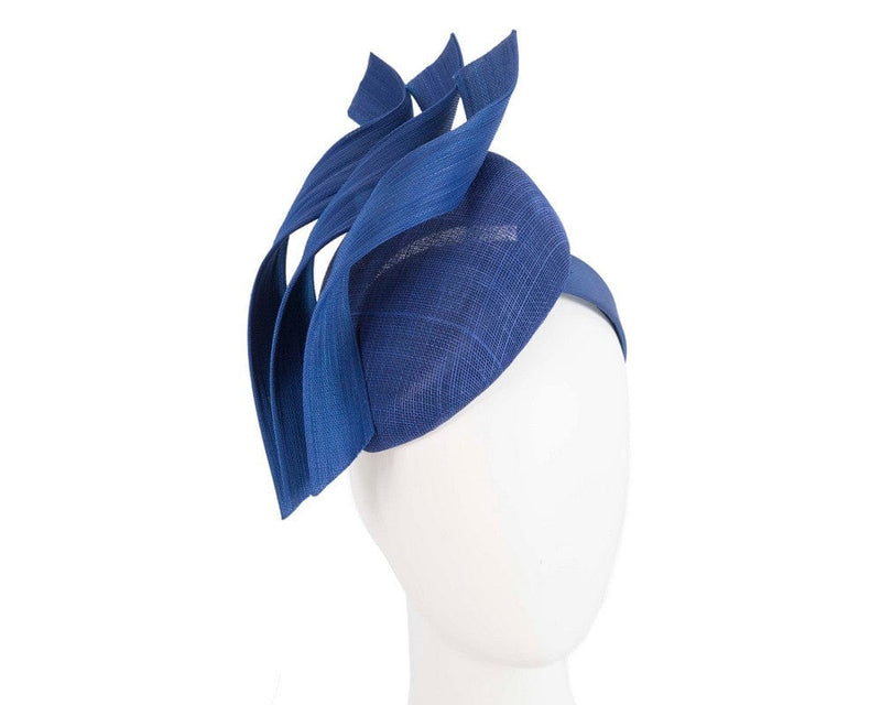 Cupids Millinery Women's Hat Navy Bespoke royal blue pillbox fascinator by Fillies Collection