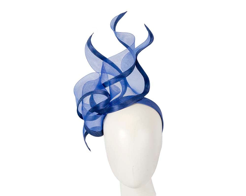 Cupids Millinery Women's Hat Navy Bespoke royal blue racing fascinator by Fillies Collection