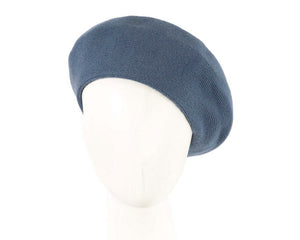 Cupids Millinery Women's Hat Navy Classic woven denim beret by Max Alexander