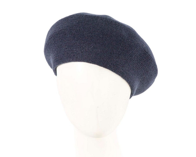 Cupids Millinery Women's Hat Navy Classic woven navy beret by Max Alexander