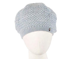 Cupids Millinery Women's Hat Navy Crocheted wool light blue beret by Max Alexander