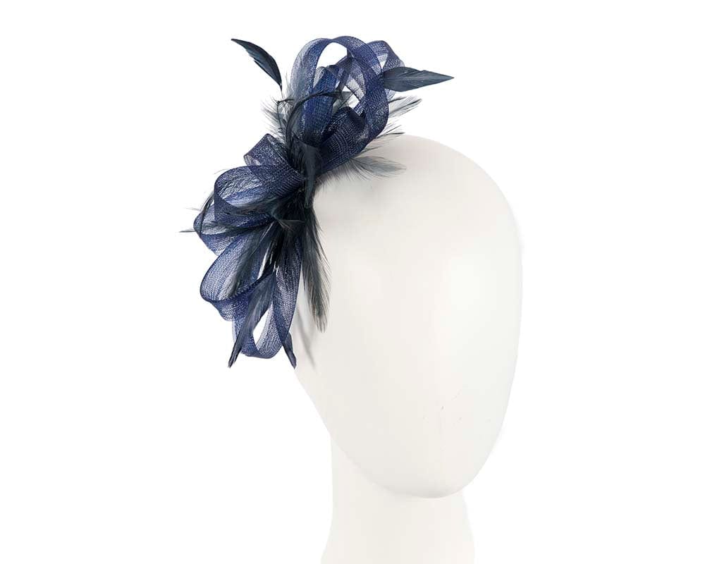 Cupids Millinery Women's Hat Navy Custom made navy fascinator by Cupids Millinery