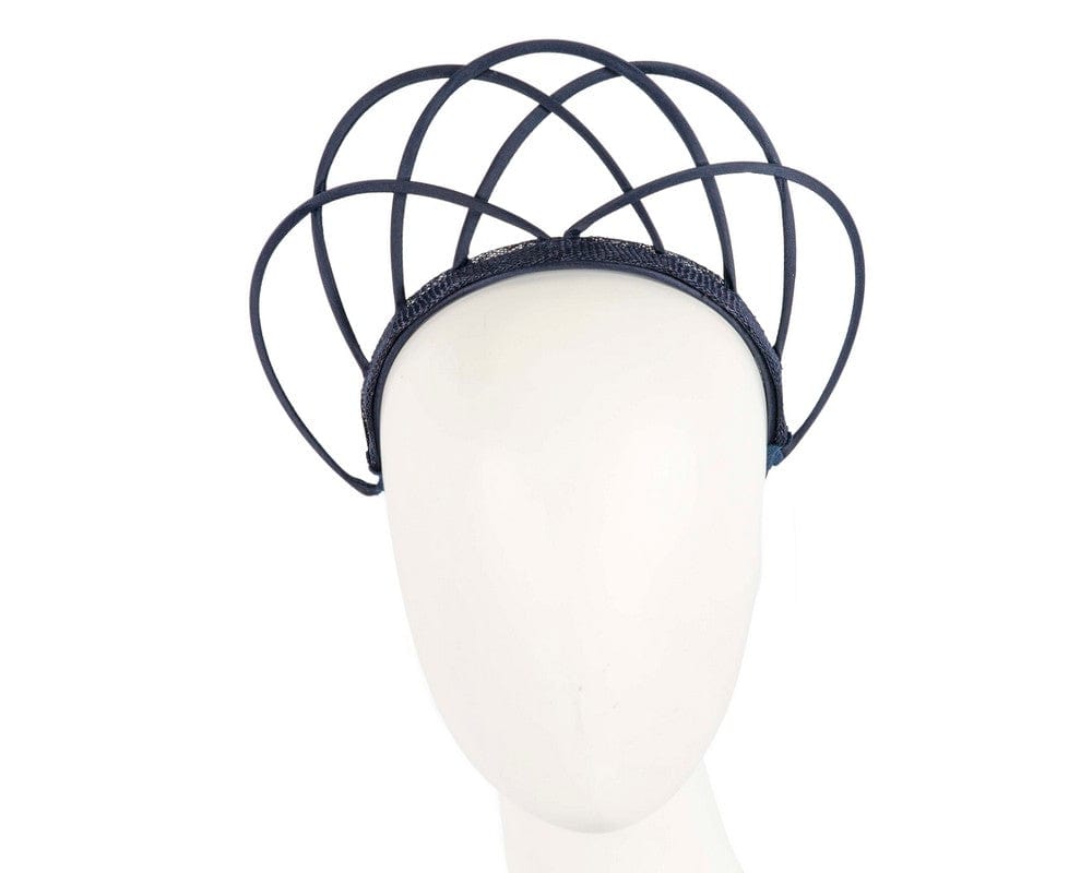 Cupids Millinery Women's Hat Navy Designers navy crown fascinator by Max Alexander