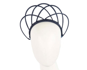 Cupids Millinery Women's Hat Navy Designers navy crown fascinator by Max Alexander