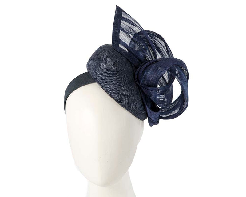Cupids Millinery Women's Hat Navy Elegant navy pillbox racing fascinator by Fillies Collection