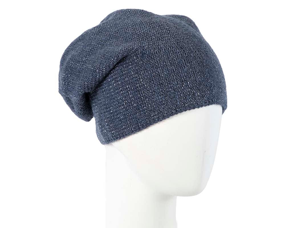 Cupids Millinery Women's Hat Navy European made woven navy beanie