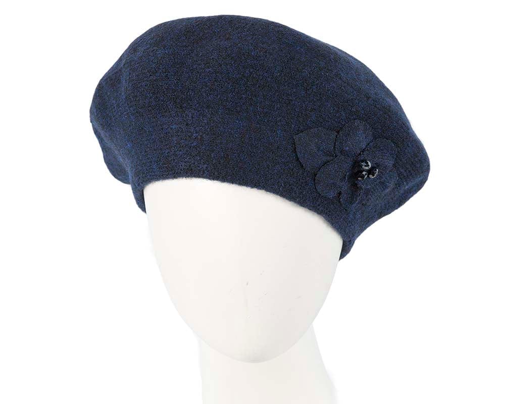 Cupids Millinery Women's Hat Navy European made woven navy beret