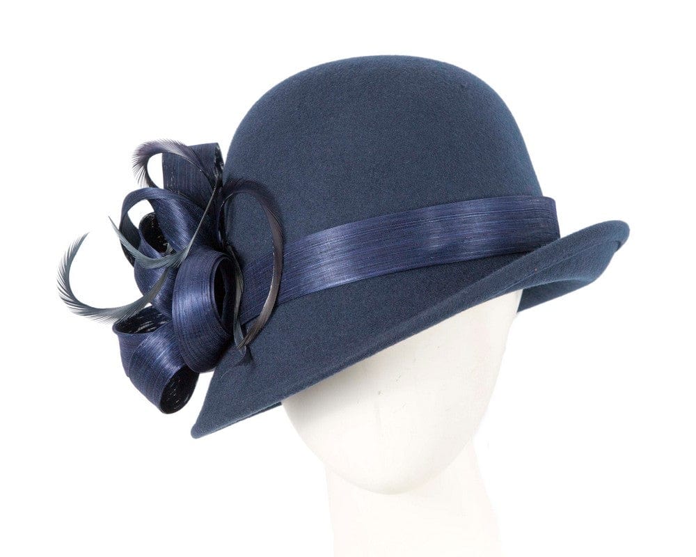 Cupids Millinery Women's Hat Navy Exclusive navy cloche winter hat by Fillies Collection