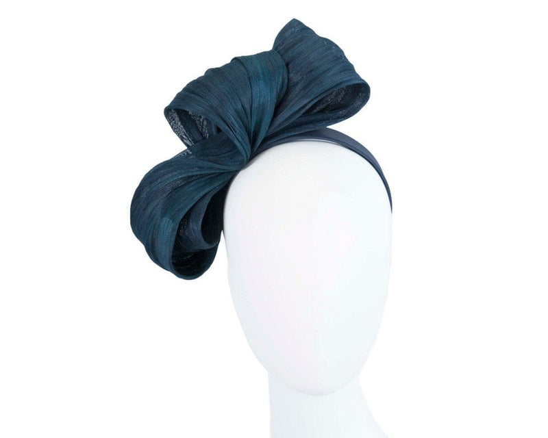 Cupids Millinery Women's Hat Navy Exclusive navy silk abaca bow by Fillies Collection