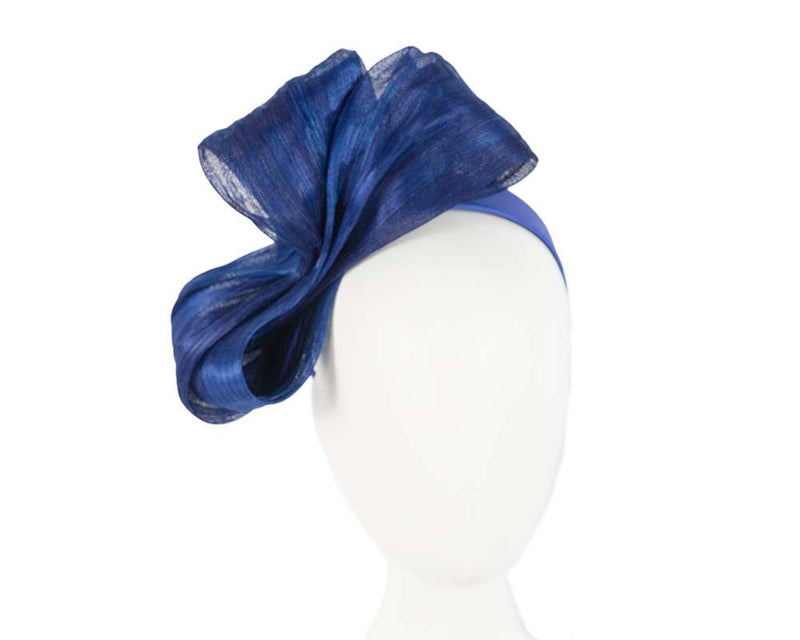 Cupids Millinery Women's Hat Navy Exclusive royal blue silk abaca bow by Fillies Collection